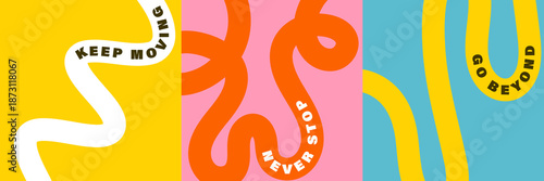 Vibrant abstract poster with flowing shapes in warm colors featuring colorful, fluid wavy lines for a dynamic, modern feel, motivational design typography for creative wall art