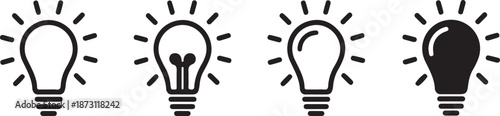 Creative light bulb icons representing innovation