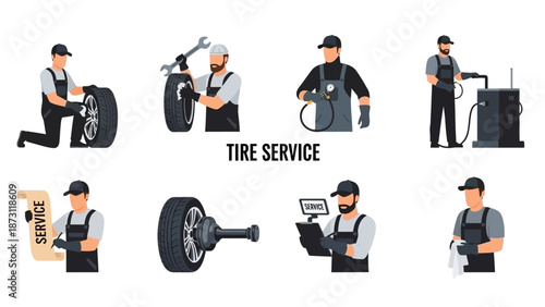 Skilled automotive technicians providing essential tire care, inspection, and replacement services, ensuring vehicle safety and performance maintenance