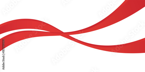 Vector red line background curve element with white space for text and message design, overlapping layers, vector. eps10