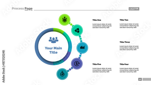 Five options business approach process chart template