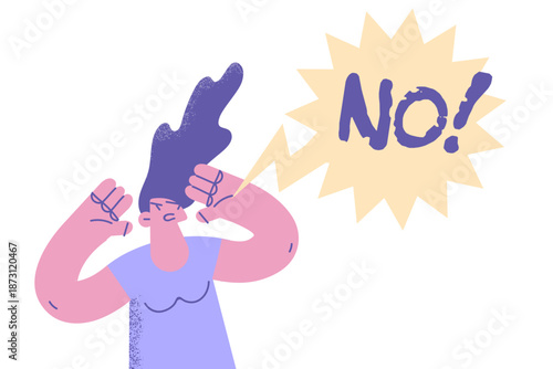 Mad woman say no protest against social issues