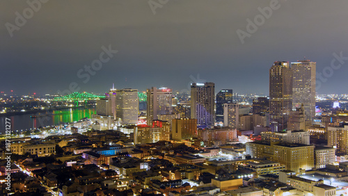 Obraz na płótnie Aerial view of New Orleans at night