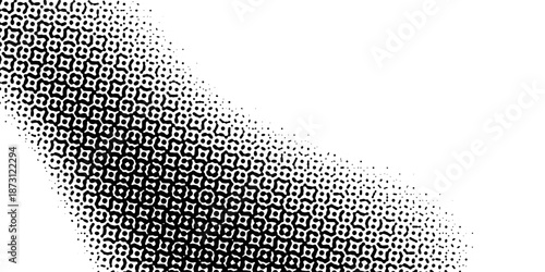 Abstract Black and White Halftone Wave Background with Dotted Pattern Texture. Modern trendy design in Vector Illustration