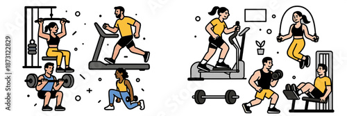 Varied gym workouts for fitness lovers