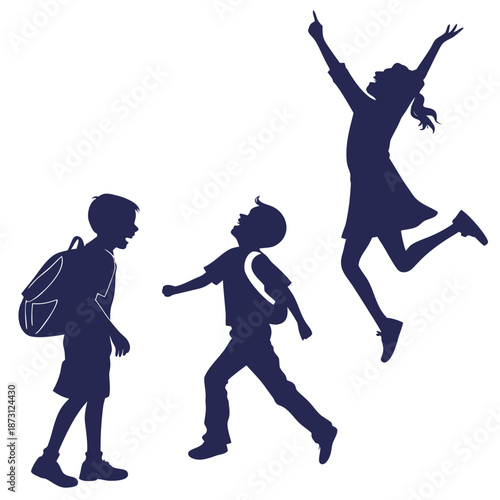 Children playing and jumping