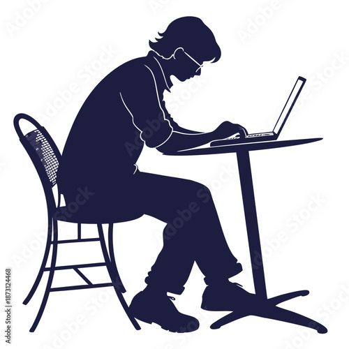 Person working on laptop