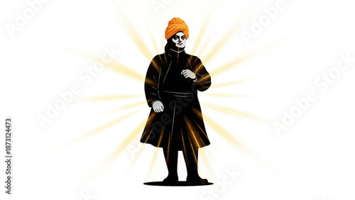 Swami Vivekananda Portrait with Radiant Aura