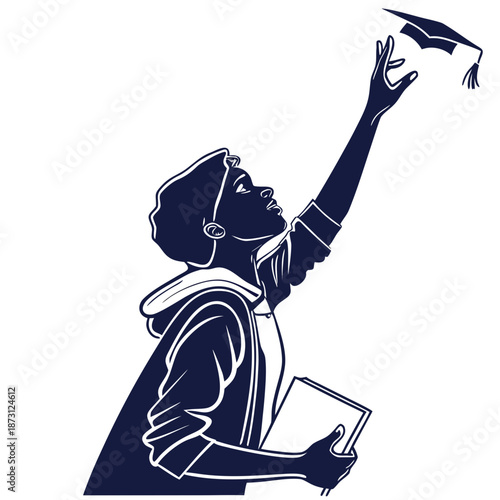 Scholar reaching for knowledge