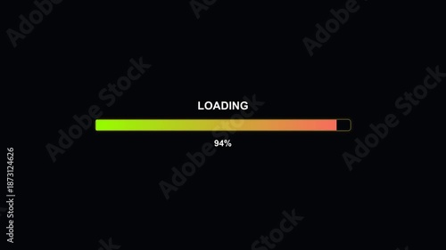 Wallpaper Mural Sleek modern progressbar animation on black background reaches completion at one hundred percent Torontodigital.ca