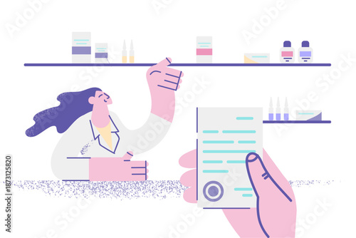 Person with receipt buy medicines in drugstore