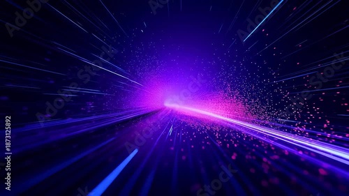 Wallpaper Mural Vibrant abstract light speed tunnel with dynamic motion trails Torontodigital.ca