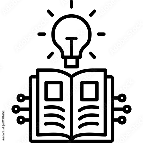 Open book with light bulb Icon