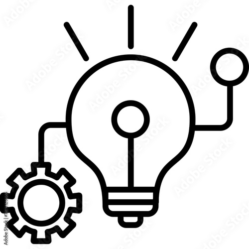 Light bulb with gears Icon