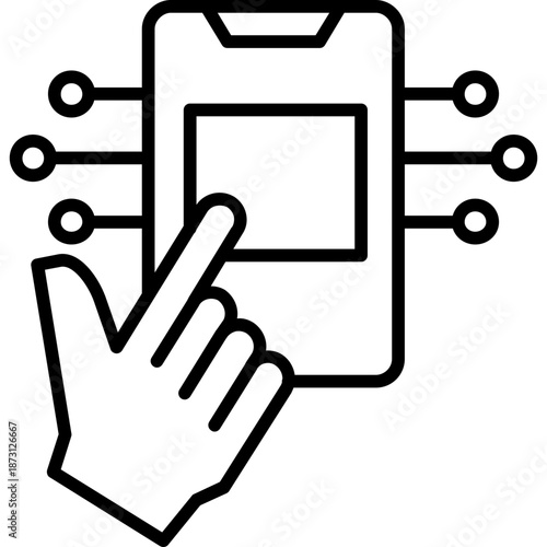 Finger touching processor Icon