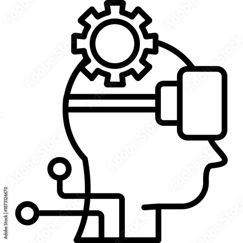 Human head with plug Icon