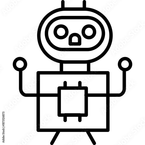 Robot with AI chest Icon