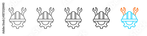 technician, specialist, mechanic, engineer, repairer, operator  icon set multiple style collection	
