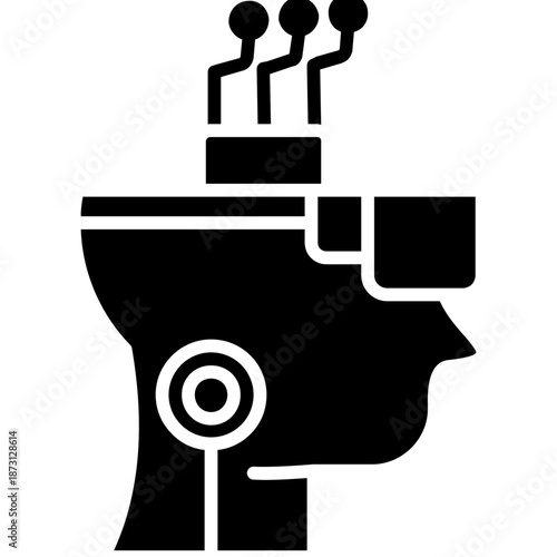 Profile head with circuits Icon