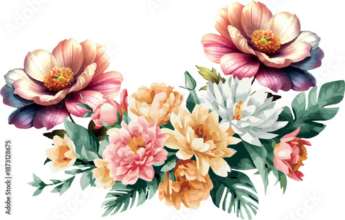 Vibrant Watercolor Floral Arrangement