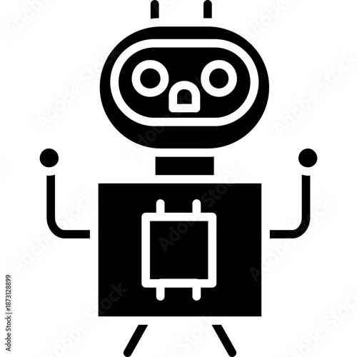 Robot with AI chest Icon