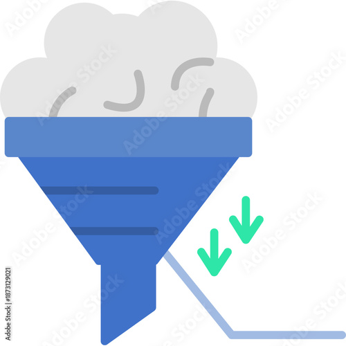 Brain inside funnel shape Icon