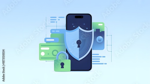 Digital Data Security and Privacy Protection Concept Illustration