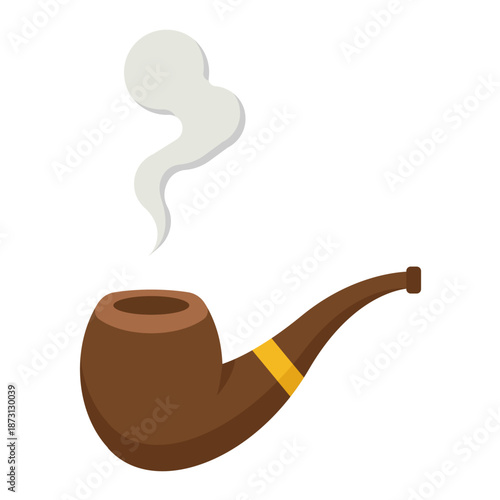Smoking Pipe with Smoke Illustration