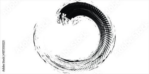 Abstract Zen Enso Circle Brush Stroke Logo Style for Minimal, Modern Art and Meditation