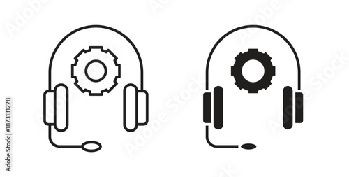 Technical support icon in simple flat trend modern graphic design abstract logotype element