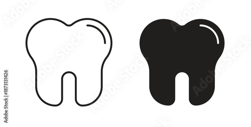 Tooth icon in simple flat trend modern graphic design abstract logotype element