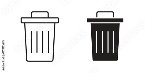 Trash Bin icon in simple flat trend modern graphic design abstract logotype element