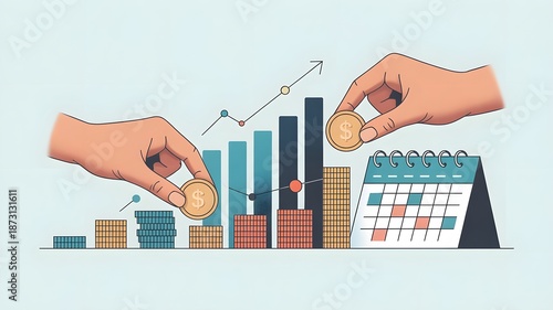 Financial Analytics and Business Performance Report Concept Illustration