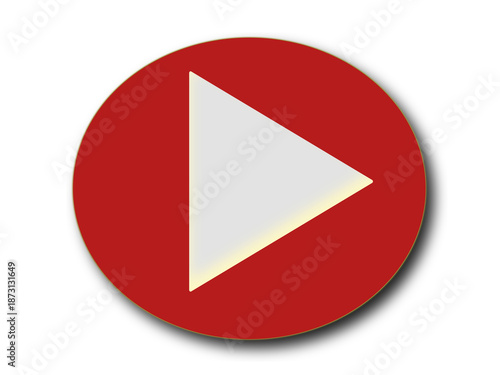Free Download Red Play Button Icon on White Background - GFXLoad