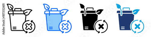 Zero Waste Icon Set Multi Style Vector Illustration