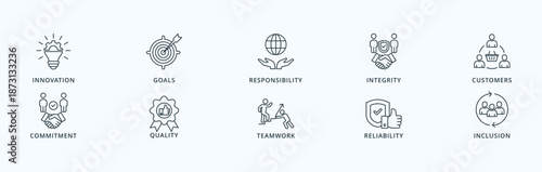 Core Values Icon Pack Illustration Vector