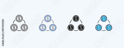 Currency Multiple Icon Illustration Vector