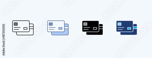 Credit Card Multiple Icon Illustration Vector