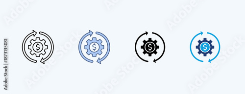 Circular Economy Multiple Icon Illustration Vector