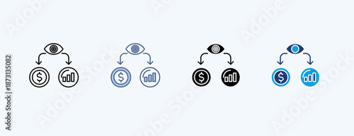 Cost Control Multiple Icon Illustration Vector