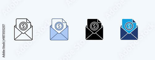 Salary Multiple Icon Illustration Vector