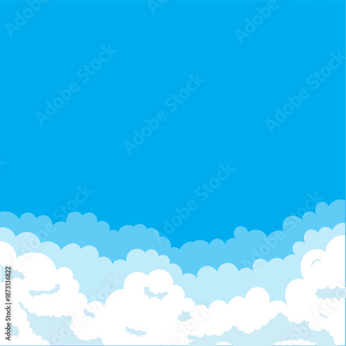 Realistic white fluffy clouds with fog or light smoke effect