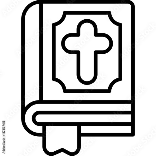 Religious book with cross Icon