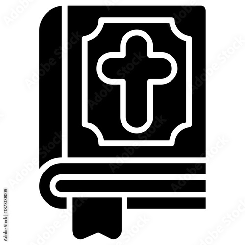 Religious book with cross Icon