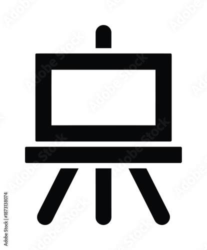 Vector illustration of blank easel with three legs for art display