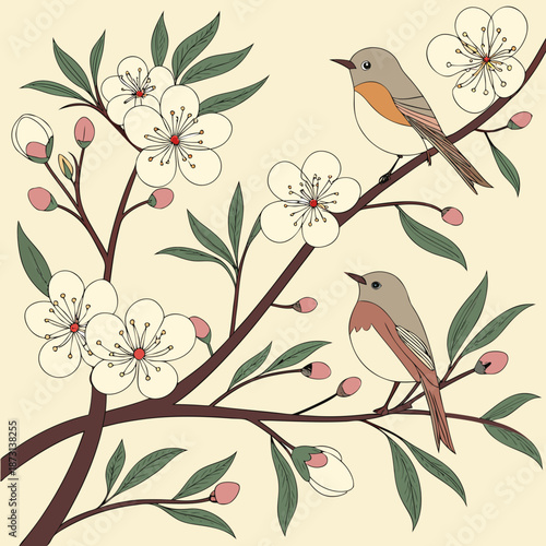 Birds and Blossoms A Springtime Serenade in Illustration.