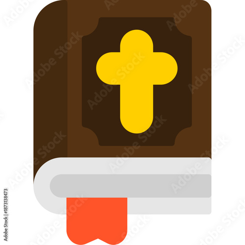 Religious book with cross Icon