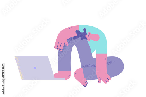 Depression and bad news online concept