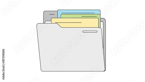 Modern office file folders with documents