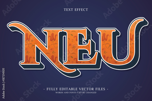 Ornate Retro Text Effect with Floral Texture